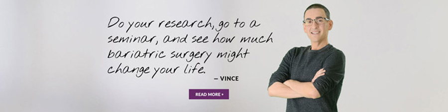 Bariatric patient photo with testimonial quote